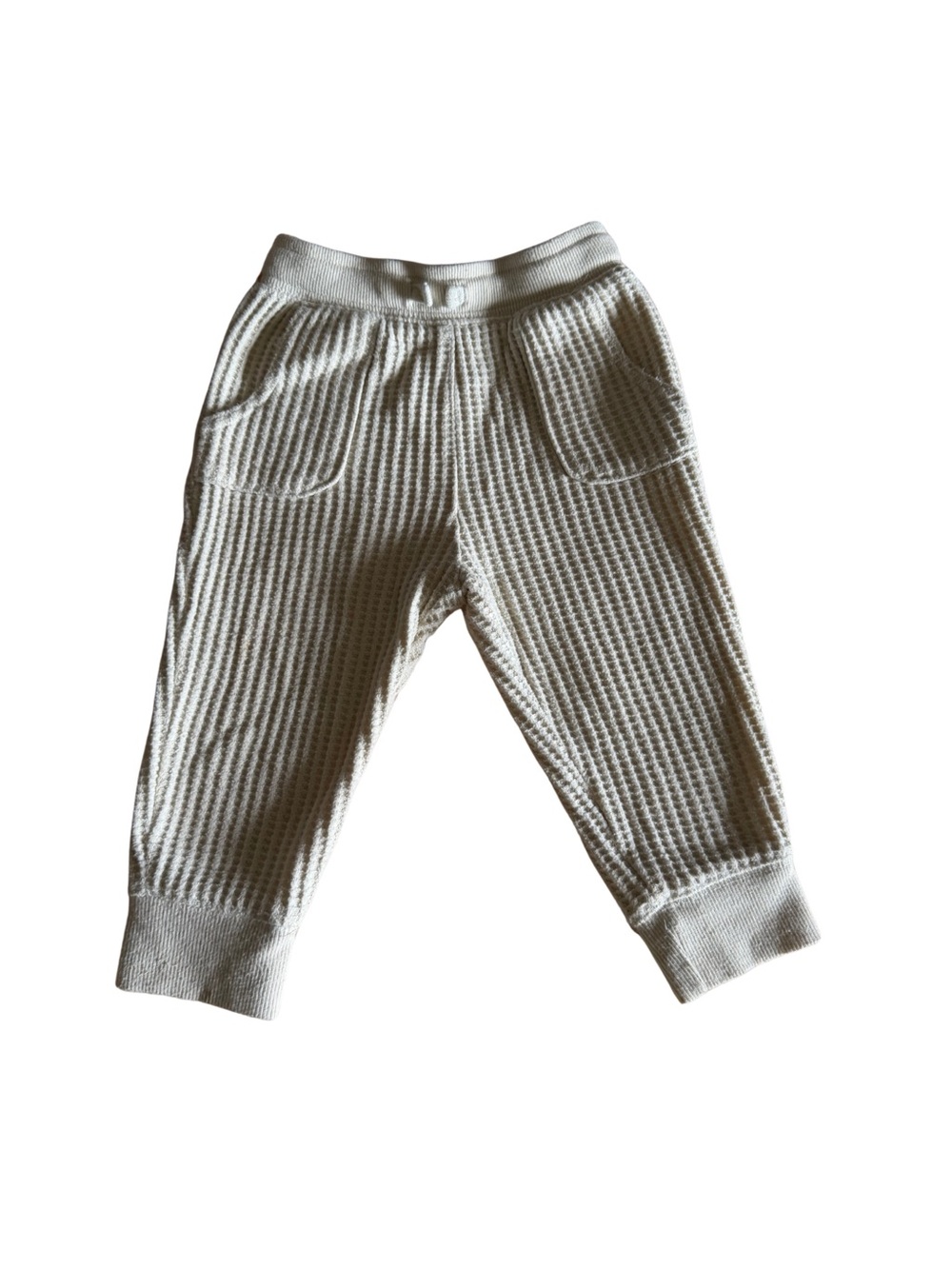Cat & Jack - Waffle Knit Pull-On Jogger Pants Cream/Oatmeal 2T